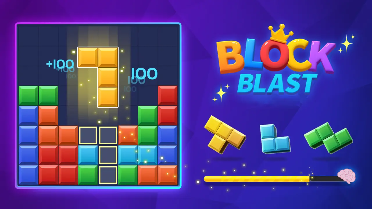 Block Blast Mod APK board layout with advanced block placement strategy